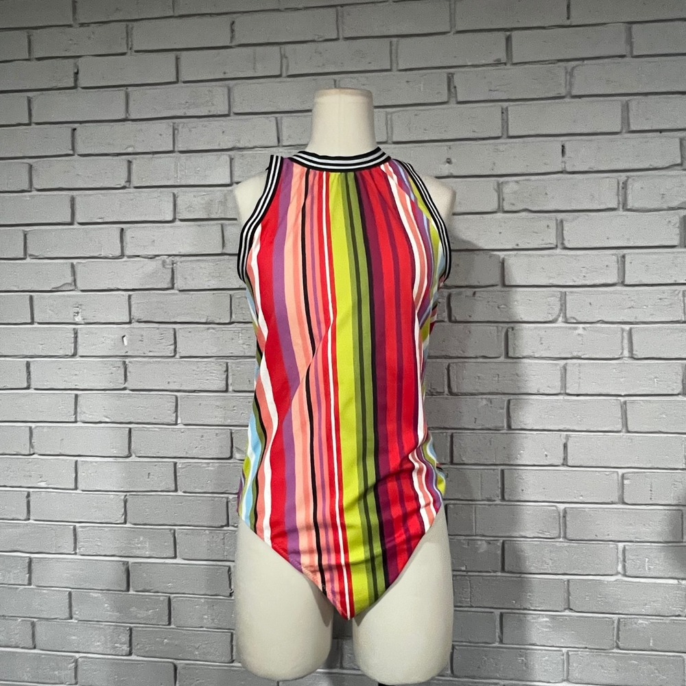 Old Navy x Christopher John Rogers Rainbow Stripe High Neck Bodysuit XXL NWT